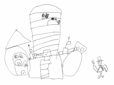 Winston Churchill at Blenheim Palace, by Jemima, age 5